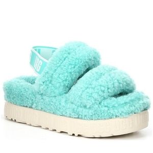 NEW UGG Oh Fluffita Fur Slides Blue
